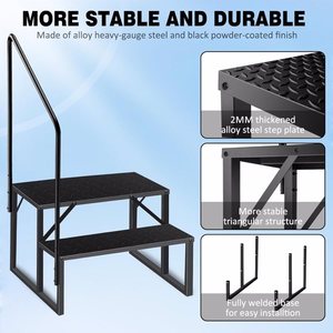 Escalera para Piscina de Alta Resistencia, 660 Libras, con Pasamanos, para Uso en Casas Móviles - Product Image 2