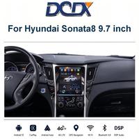 Untuk Hyundai Sonata8 Layar Vertikal Tesla 9.7" Radio Mobil, Head Unit Multimedia Nirkabel Android Auto & CarPlay GPS BT WiFi DSP
