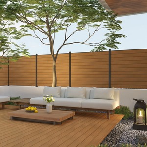 Pannelli di recinzione in legno resistenti ai raggi UV in stile moderno recinzione per <span class=keywords><strong>giardino</strong></span> privacy all'aperto - Product Image 5