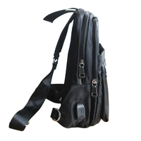Op maat gemaakte hoogwaardige vintage unisex nylon zwarte schoudertas, klein crossbody tasje met ritssluiting, draagbaar ontwerp, polyester voor dames en heren