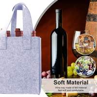 Sac fourre-tout en feutre réutilisable et lavable, nouveau design, pour 6 bouteilles de vin, avec séparateurs amovibles, motif lettres, résistant aux chocs, vente en gros