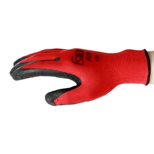 Factory Wholesale Firm Grip Anti Slip Crinkle Latex Coated Construction Gloves Industrial Safety Latex Coated Work Gloves