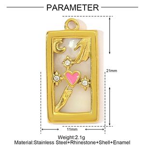 El Yapımı <span class=keywords><strong>Tarot</strong></span> Kabuk Yıldız Ay Şekilli Kolye Ucu Paslanmaz Çelik Güneş Tacı Kolye Ucu Aksesuarları Moda Takı - Product Image 3