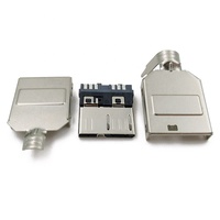 Conector Micro USB 3.0 Tipo B Macho Coorle, Ultrafino, de Cuerpo Corto, con Cable Soldado, 1000 Unidades/Bolsa