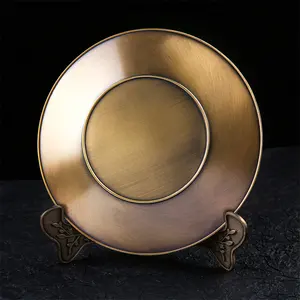 Plaques Awards Custom Supplier Embossed Zinc Alloy Brass Antique Copper 3D Commemorative Plate Souvenir Metal Plate