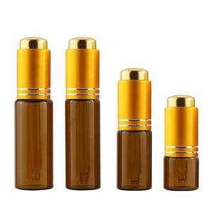 Botellas de Vidrio con <span class=keywords><strong>Gotero</strong></span> de 5ml, 10ml, 15ml, 20ml, Ecológicas y de Lujo, con Logotipo Personalizado, Botón de Presión para Crema Facial, Aceite Esencial, Color Ámbar - Product Image 2