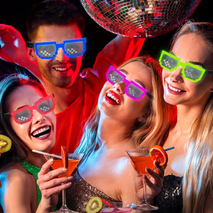 Gafas de Discoteca con Luz LED <span class=keywords><strong>para</strong></span> Año Nuevo, Panel Flexible con Batería, Lámina de Luz Fría <span class=keywords><strong>para</strong></span> Fiestas, Gafas Rave - Product Image 4