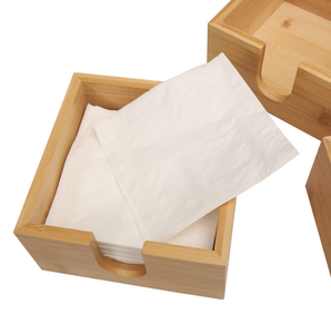 Precio de fábrica, servilletero personalizado de madera de bambú, dispensador de forma cuadrada, soporte decorativo para pañuelos - Product Image 4