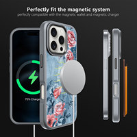 2024 nouvelle mode motif d'impression personnalisé anneau en métal avec bouton TPU PC étui de téléphone magnétique pour iPhone 16 Pro Max
