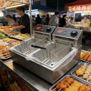 Friteuse professionnelle à double cuve de 12 L, <span class=keywords><strong>machine</strong></span> à frire électrique robuste avec paniers amovibles pour frites et poulet - Product Image 4