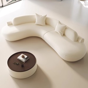 Sofá de esquina curvo, sala de estar, luz de lujo, zona de estar de oficina, cómodo sofá cama - Product Image 1