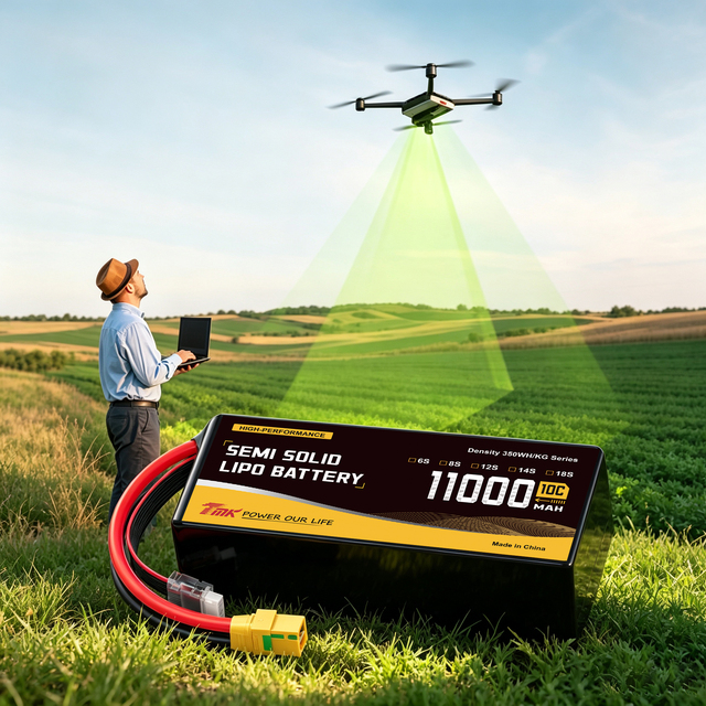 350Wh/kg 11000mAh 14300mAh 18000mAh Semi Solid State Drone Battery Pack 6S-14S LiPo Pouch Battery for Inspection Cleaning Drone