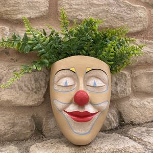 Offre Spéciale Clown visage masque mur planteur personnage peint verdure <span class=keywords><strong>arbre</strong></span> rouge à lèvres planteur pour décoration murale élégante - Product Image 3