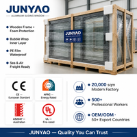 Fenêtre coulissante JUNYAO pour cuisine et restaurant, à rupture de pont thermique, Low-E, insonorisée, certifiée Energy Star, extérieure, NFRC AS2047 CE, personnalisable OEM