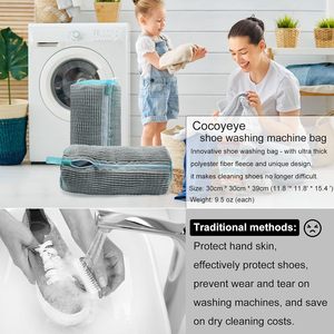 Sac <span class=keywords><strong>à</strong></span> laver les chaussures, sac <span class=keywords><strong>à</strong></span> laver les chaussures pour lave-<span class=keywords><strong>linge</strong></span> et sèche-<span class=keywords><strong>linge</strong></span>, sac <span class=keywords><strong>à</strong></span> laver les baskets en peluche réutilisable et durable avec fermeture éclair - Product Image 6