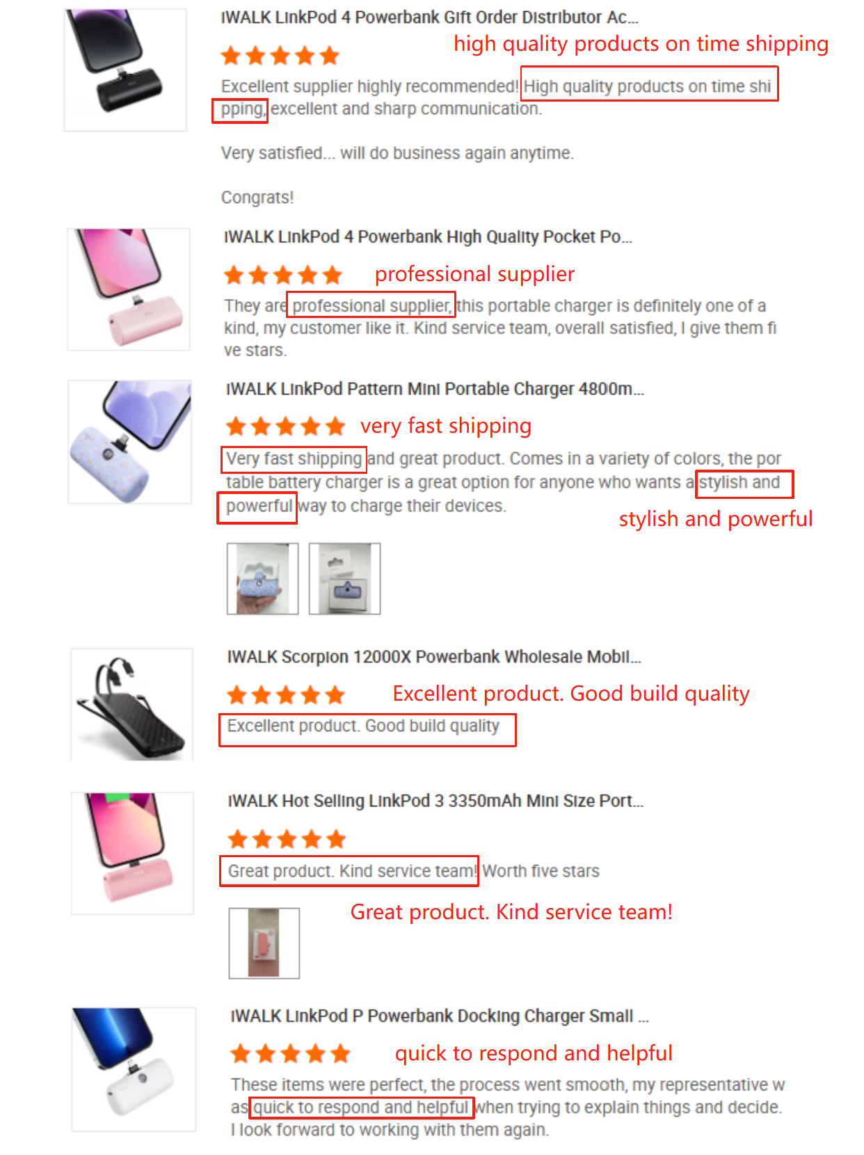 IWALK LinkPod Powerbank New Design Light Weight Portable Mini Capsule  Power Bank Built-in Charger With USB Output for iphone