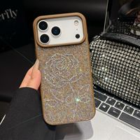 Coque de téléphone de luxe en diamant et eau de rose pour iPhone 18 Pro Max, protection haut de gamme pour femmes pour iPhone 17