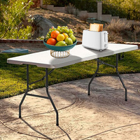 Tables pliantes modernes en plastique HDPE blanc pour repas en plein air, mariages, traiteur, camping et voyages - Outils à usages multiples