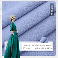 Tissu en lin délavé lourd - Mélange de lin et coton biologique 371 g/m² pour vêtements et textiles de maison, prêt à être expédié