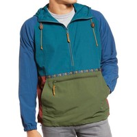 Veste à capuche en nylon personnalisée 2026, veste légère à demi-zip, coupe-vent pour homme, veste à quart de zip bicolore