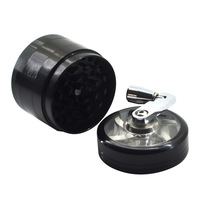 Produits en gros à succès, broyeur en métal zinc à 4 couches de 55 mm, broyeur à herbes à tabac avec poignée, accessoires pour fumer