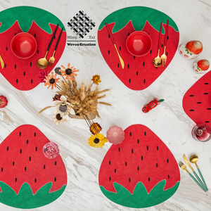 Modern Cute Eco-Friendly PVC Vinyl <strong>Dinning</strong> <strong>Table</strong> Mats Fruit Stitching Home <strong>Decoration</strong> for Home Vinyl - Product Image 1