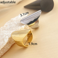 Trendy Edelstahl breite glatte ovale Ringe für Frauen Gold/Silber geometrische Öffnungs ring Punk Hochzeits feier Schmuck Geschenke