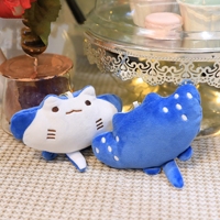 Dessin animé mignon diable Ray poupée Peluches porte-clés peluche Animal Manta Ray en peluche porte-clés enfants fille cadeau marin diable poisson porte-clés