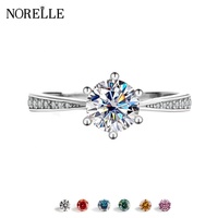 Perhiasan Mewah Cincin Tunangan Wanita 1 Karat Moissanite Platinum & Berlapis Emas Perak Sterling S925 VVS1 Cincin Pernikahan