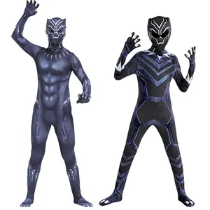 Cosplay Muscle Jumpsuit Birthday Halloween Costume for Kids Boys Adults Stealth Factory Supply Black Panther Costume Zentai suit