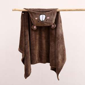 Large Children's Hooded Bath Towel Soft Coral Velvet <b>Shawl</b> with Cartoon Pattern Skin Friendly for <b>Babies</b> - Product Image 5