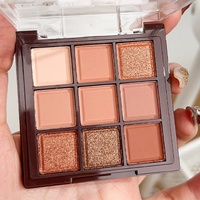 Palette de fards à paupières chocolat aux neuf couleurs, fini mat, scintillant, nuances nacrées, longue tenue, hautement pigmenté, maquillage pour les yeux