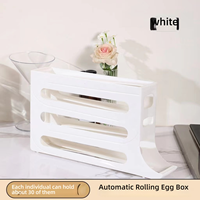 Porte-œufs automatique à roulement, design moderne, 4 couches, sans BPA, en plastique alimentaire écologique, boîte de rangement en forme d'échelle pour réfrigérateur
