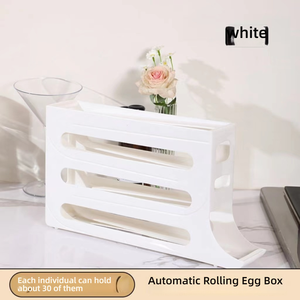 Automatic Rolling Modern Design 4-Layer BPA Free Eco-Friendly Food Grade Plastic Egg Holder Ladder <strong>Storage</strong> Box <strong>for</strong> <strong>Fridge</strong> - Product Image 5