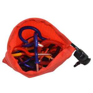 Mini bolsa de almacenamiento de nailon roja, 16x13cm, con cordón, organizador de accesorios para viajes y acampada al aire libre, bolsillo para artículos pequeños - Product Image 2