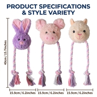 Jouets à mâcher pour chien durables, écologiques, en peluche, avec couineur et corde en coton amovible, personnalisation OEM ODM, fabricant, vente en gros