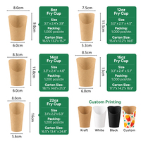 Boîte d'emballage alimentaire personnalisée en papier kraft biodégradable pour œufs, frites et coupes de crème glacée épaissie, avec logo sur mesure
