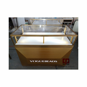 Fine Jewelry Display Cabinet Custom Jewelry Shop Metal Stainless Steel Glass Display Showcase With Wooden Paint Locker
