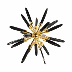 Scultura Decorativa in Vetro a Forma di Stella con Accenti Metallici per Arredamento Casa, Ornamento da Tavolo per Soggiorno e Bagno - Product Image 4