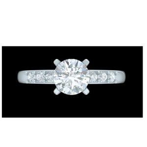 Bague solitaire en diamant de laboratoire de coupe ronde Simple élégant cadeau de fiançailles et d'anniversaire en or pour elle pour le mariage - Product Image 1