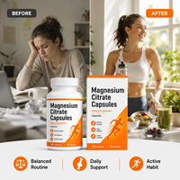 Capsules de citrate de magnésium pur exceptionnel, complément alimentaire pour adultes soucieux de leur santé
