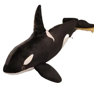 Jouets en peluche Orcinus oregon noire, 15 cm, d'animaux de mer, grande taille, requin en tissu, idée cadeau d'anniversaire pour enfants