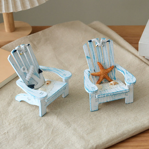 Mini chaise de plage en bois, décoration pour bureau, accessoire de photographie, thème nautique - Product Image 2