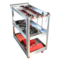 Chariot à outils à 3 niveaux en acier inoxydable, chariot de rangement roulant pour atelier, garage, service automobile