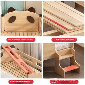 Giường ghép trẻ em làm bằng gỗ rắn mở rộng và nâng lên giường bé giường ghép giường bé - Product Image 3