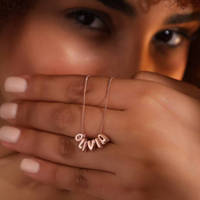 Vente en gros de colliers avec lettres bulles 3D personnalisées DIY or acier inoxydable combinaison gratuite bulles créatives