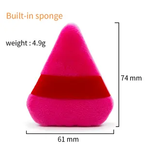 Private Label Makeup Cosmetic Puffs Make Up Accessories Beauty Tools Blender Cosmetics Wholesale Velvet Triangle Powder Puff