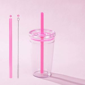 Gobelet écologique durable en Tritan avec couvercle, à paroi simple, pour bar à jus, smoothie, glacier - Product Image 5