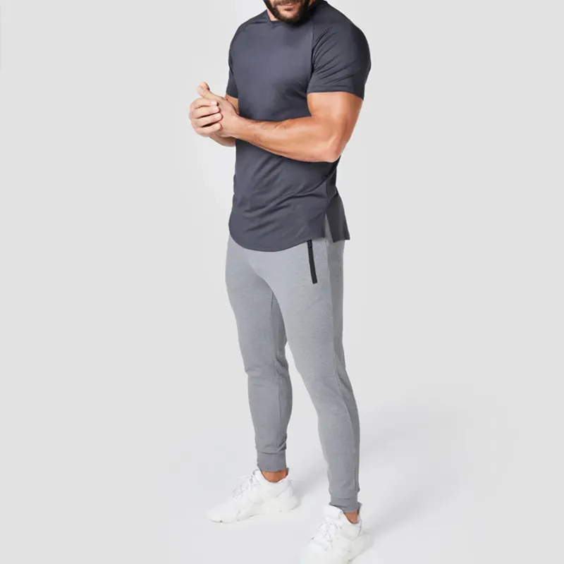 Camiseta respirável masculina de treino, roupa esportiva personalizada para academia