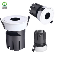 Spot LED encastré ultra-fin en aluminium, à trou rond, COB, orientable, étanche IP65, sans cadre, faisceau lumineux focalisé